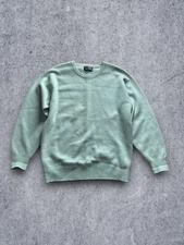 Vintage Ivy Leaguers Club Mens Pullover Crewneck Sweater Cozy Knit Mint Green