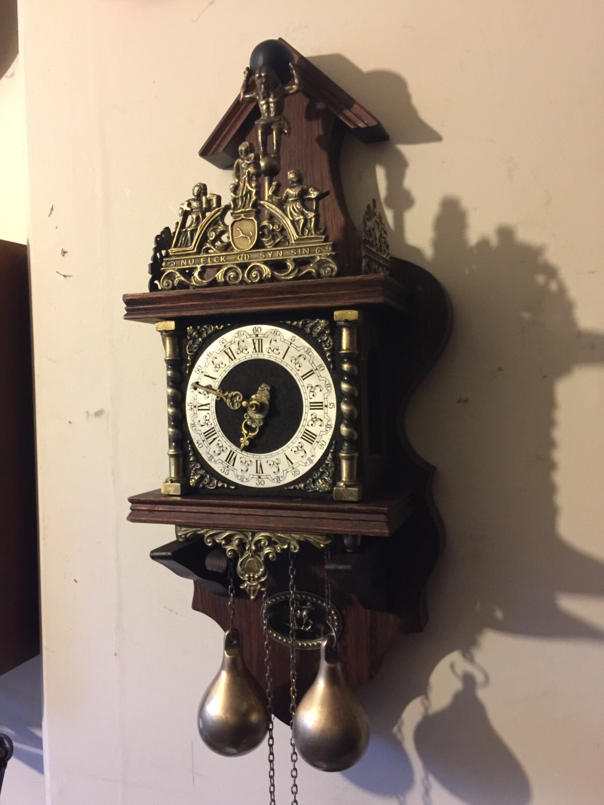 vintage 1960s/70s original chiming dutch weight driven wall clock eBay