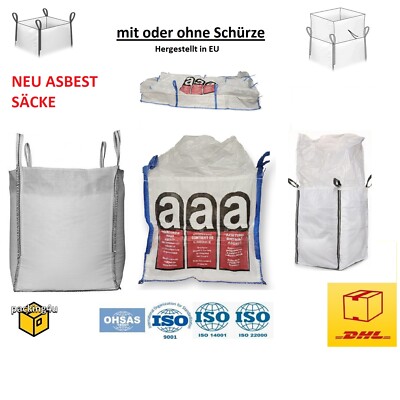 BIG BAG Schürze ASBEST Sack Entsorgung Bags Schüttgutbehälter 500kg bis 1500kg