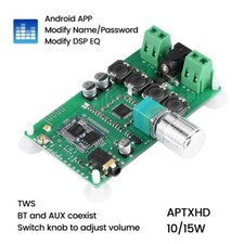 2x10W/15W EQ Bluetooth 5.1 QCC3034 Power Amplifier Module With Knob Switch AUX