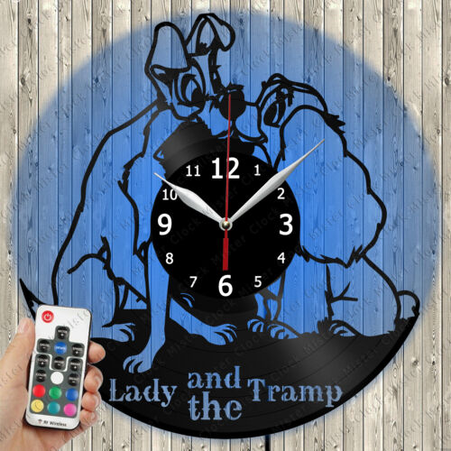 LED Clock Lady and the Tramp LED Light Vinyl Record Wall Clock LED Clock 2741 - Afbeelding 1 van 12