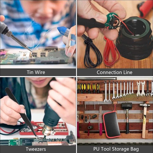 Soldering Iron Kit Rapid Heating Adjustable Temperature LCD Display 5 Tips 90W - Picture 7 of 8