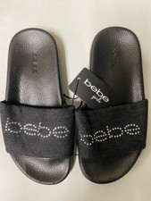 Bebe Girls Slides - Black, Choose Size