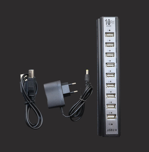 10 Port USB 2.0 High Speed HUB Extern mit Netzadapter und Kabel - Picture 6 of 9