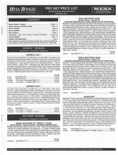 2011 Mesa / Boogie amplifiers Price List