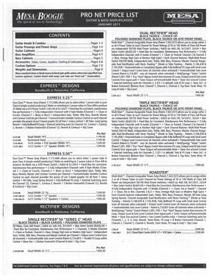 2011 Mesa / Boogie amplifiers Price List