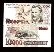 BRAZIL 10000 CRUZEIROS P-233 1993 x 1 Pcs Brazilian SNAKE UNC Currency BANK NOTE