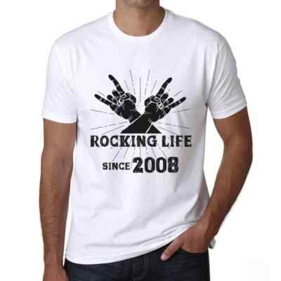 Men's Graphic T-Shirt Rocking Life Since 2008 16th Birthday Anniversary 16 Year