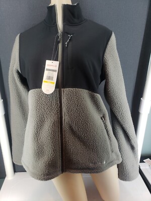 Women's Medium NWT Black & Tan Merrell Cozy Sherpa Fleece  Jacket