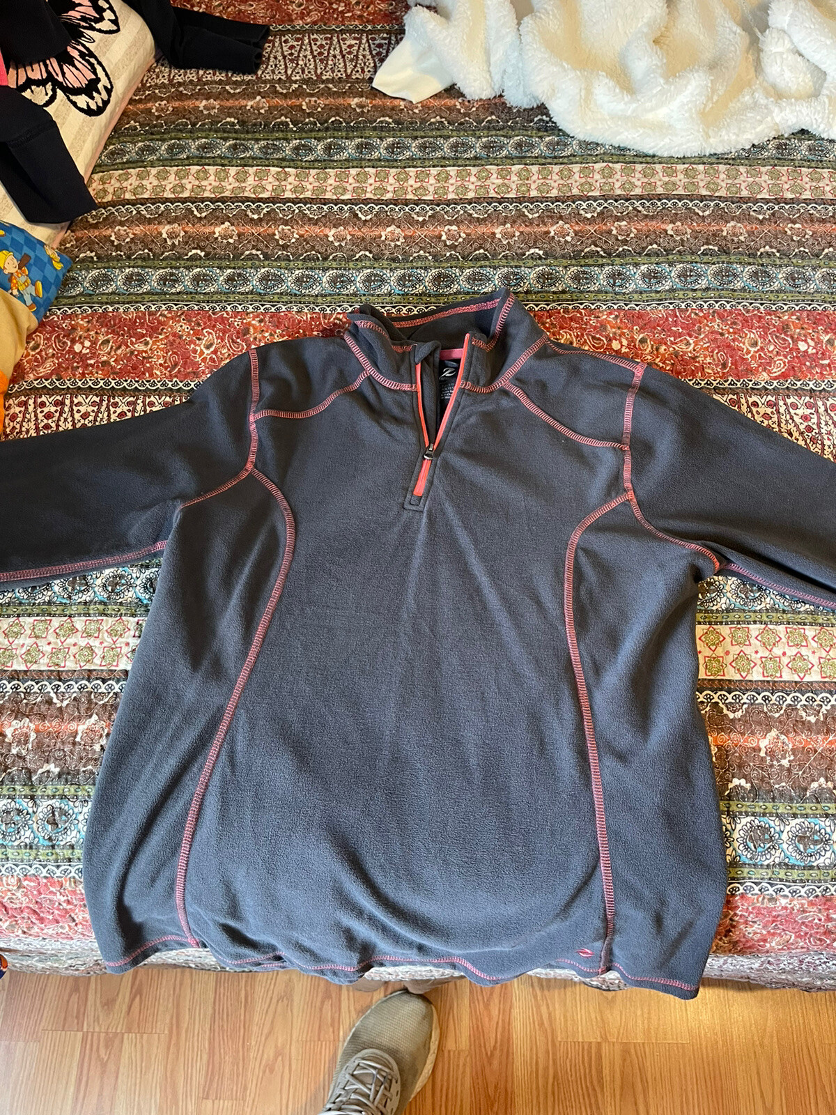 Energy Zone Lifestyle Women 1/4 Zip Pullover Large Gem