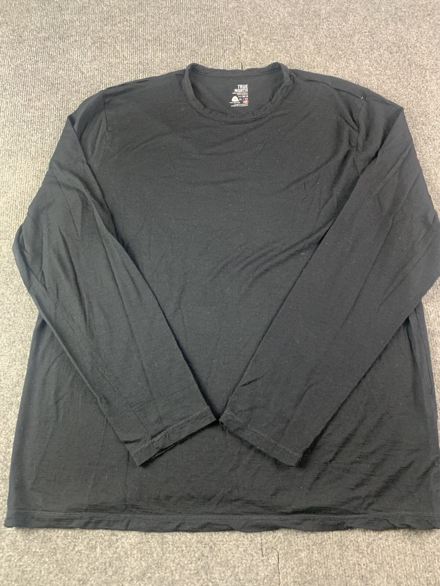 True North Mens 100% Merino Wool Long Sleeve Crew Neck Tee