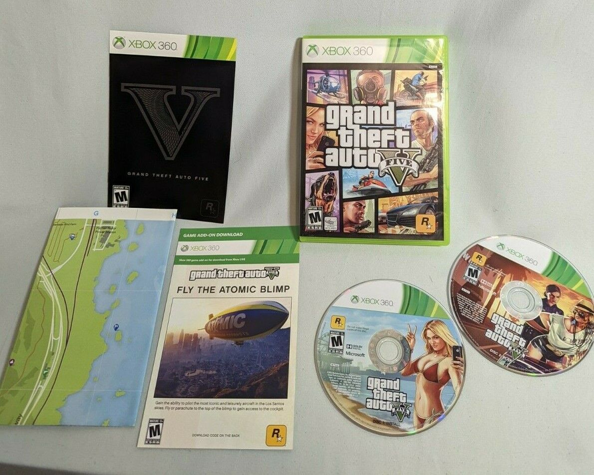 GTA V Xbox 360 COMPLETE 2 DISK SET Grand Theft Auto V