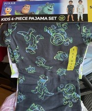 PIXAR Character Kid  s 4-Piece Pajama Set Size 5 New