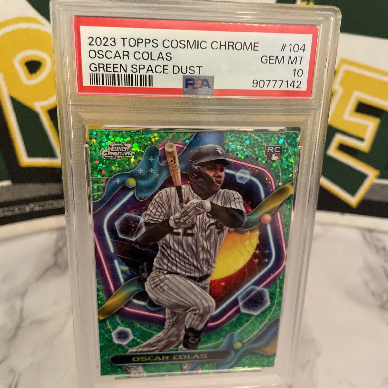 2023 Topps Cosmic Chrome OSCAR COLAS #104 Green Space Dust /75 PSA 10 Gem Mint