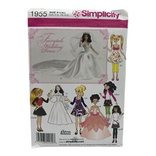 1955 Simplicity Sewing Pattern Fashion Toy Doll Clothes 3 Sizes Wedding Dress