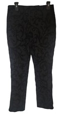 NWT Chico's Sz 0 Women's Black Burnout Velvet So Slimming Corpcore Ankle Pants