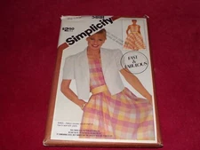 🌹 SIMPLICITY #5881 - LADIES SLEEVELESS SUMMER DRESS & BOLERO PATTERN 10-18 FF