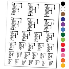 Rose Typewriter Font Capital Letter F Temporary Tattoo Water Resistant Set