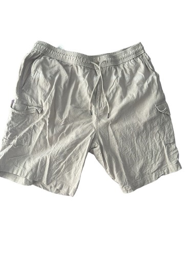 CUBAVERA Linen Blend 9” Inseam Cargo Shorts Men's Size 2X Drawstring
