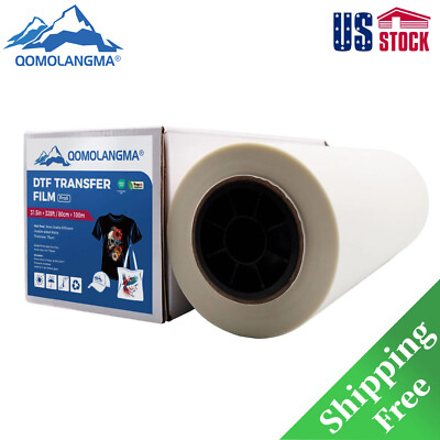 31.5'' x 328ft DTF Film Roll Double Sided Hot Peel For Heat Transfer Printing USA