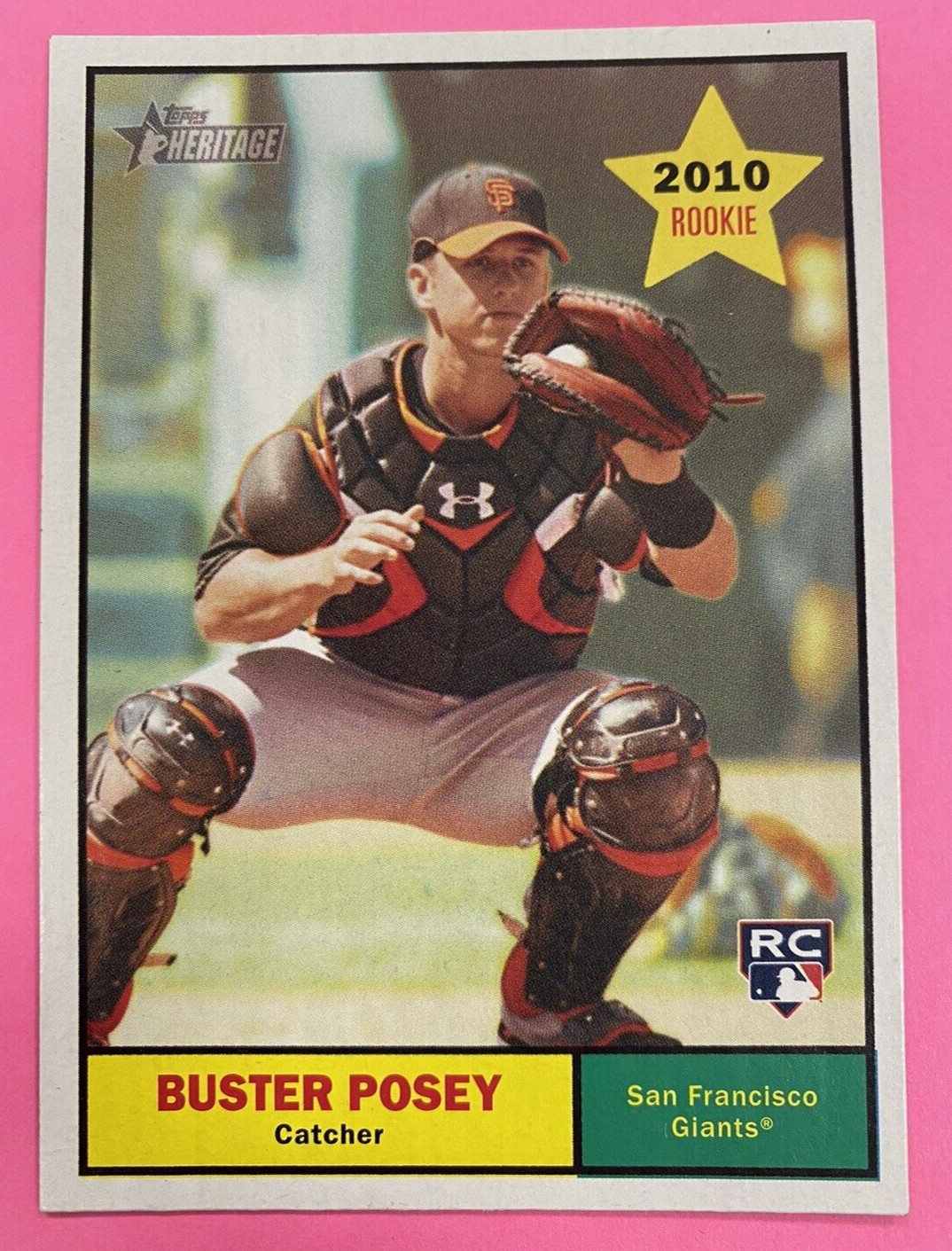 2010 Topps Heritage Buster Posey #114 Rookie RC Baseball Card Giants PF1 230228