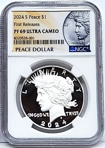 2024 Peace proof silver dollar ngc pf 69 uc first releases peace  In Hand