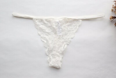 Women Sexy Thongs Floral Mesh T-back Underwear G-string Knickers White XS-M-L