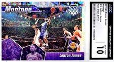 📈POP 1 LEBRON JAMES SILVER 📈 CGC 10 2019 MOSAIC MONTAGE FAST BREAK PRIZM + PSA