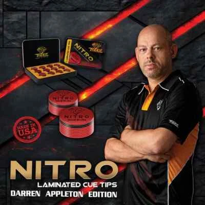 TIGER PRODUCTS (X1) Tiger Nitro Laminated Cue Tip- Darren Appleton Edition