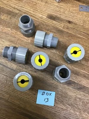 Lot Of 7 Hubbell F4 Strain Relief 1" PVC Connector, 408 (1/2”) Insert - Image 1 of 4