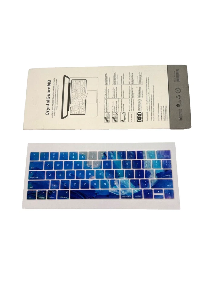 Crystal Guard MB - Protector de teclado más delgado y transparente - Trazo de pintura azul Foto 2 de 4