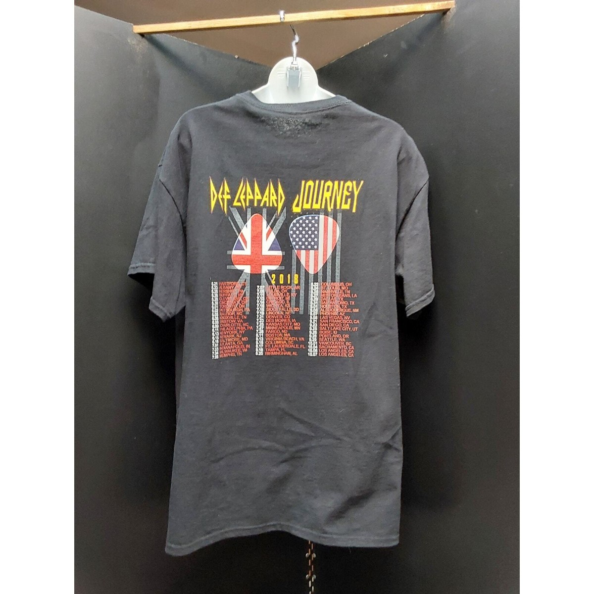 VINTAGE 2018 Journey Def Leppard TShirt with tour date back | eBay