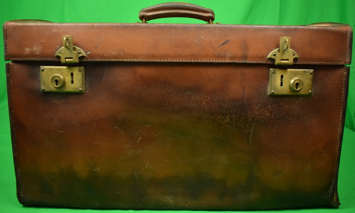Brooks Brothers c1930s Leather Steamer Trunk/ Valet Case