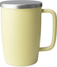 FORLIFE Dew Satin Finish Brew-In-Mug with Basket Infuser & Stainless Lid 18 oz