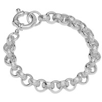 Armband 925 Sterling Silber 22Cm Erbskette Hohl Rund Damen Armbandkette Exquisit