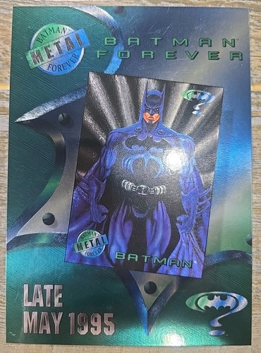 BATMAN FOREVER 1995 Fleer Metal Promo 5" x 7" Premiere Movie Art Edition card 🦇 - Picture 1 of 8