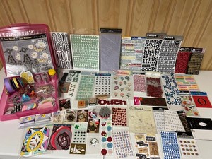 Large Lot of Crafting Scrapbooking Supplies #3 - Embellishment, Stickers, Etc.
