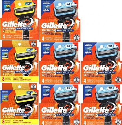 8X= Gillette Fusion5 ProGlide Shield + Chill Razor Blade Refills - 40 Cartridges