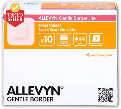 Smith+Nephew ALLEVYN Gentle Border Lite Wound Dressing, 2'' X 2'' Box of 10