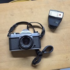 Asahi Pentax K1000 Silver 35mm SLR Film Camera w/ SMC 50mm f/2 Lens, AF160