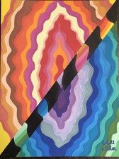 Peinture acrylique sur toile peinte à la main OOAK art fluide abstrait décoration murale 9x12"