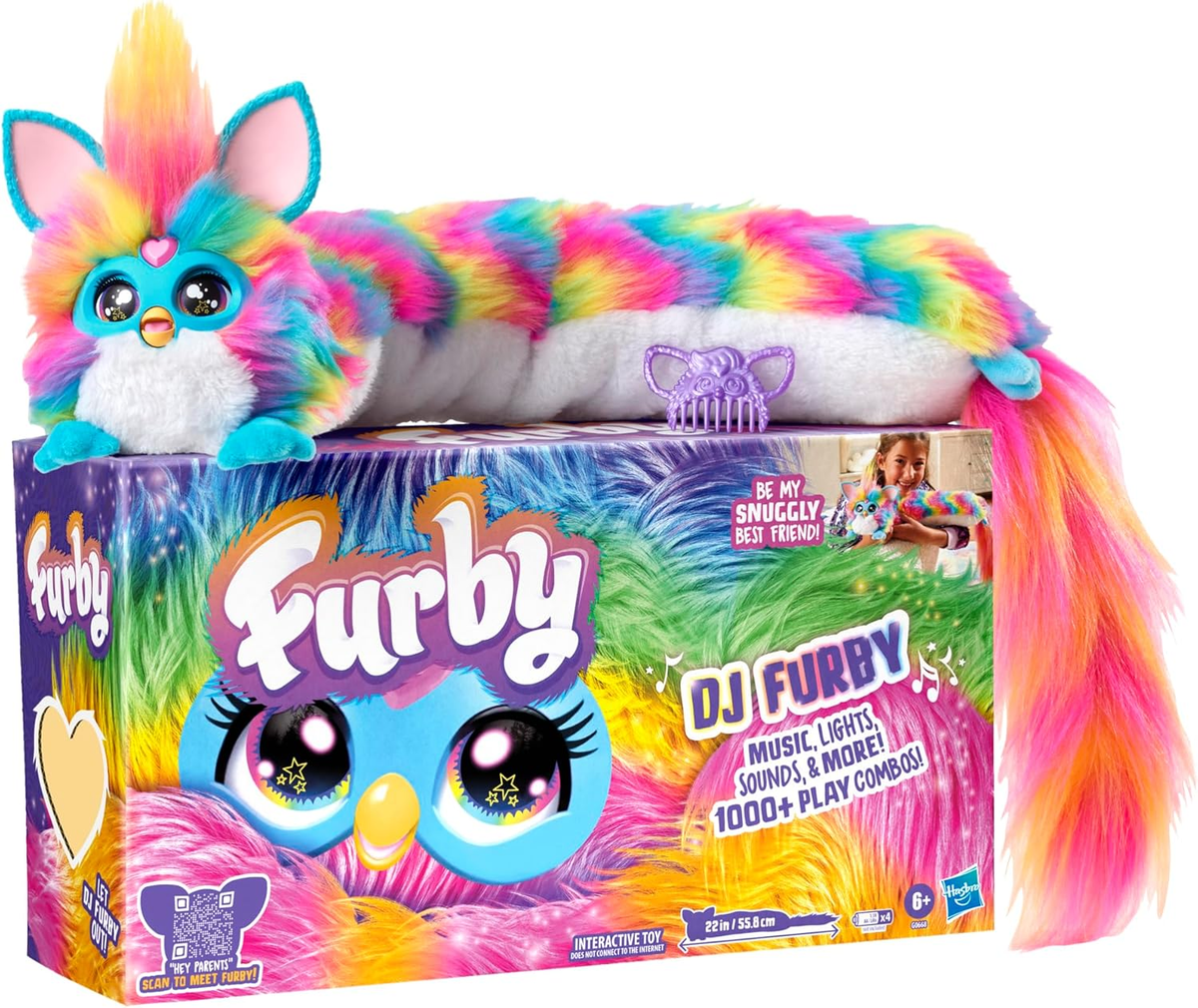 FURBY DJ Interactive Toy Super Snuggly Rainbow Electronic Plush FURBY DJ Interactive Toy Super Snuggly Rainbow Electronic Plush