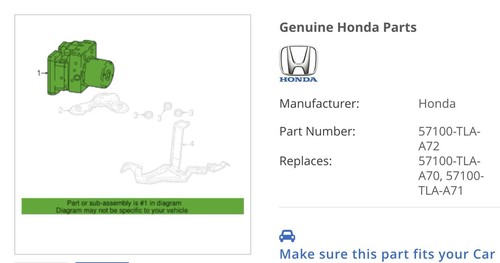 NEW ABS Control Unit - Honda (57100-TLA-A72) 2020-2022 Honda CR-V - Genuine OEM - Picture 4 of 9