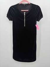 Pre-Owned Gucci Black Size XS Velvet T-Shirt Knee Length Short Sleeve Dress