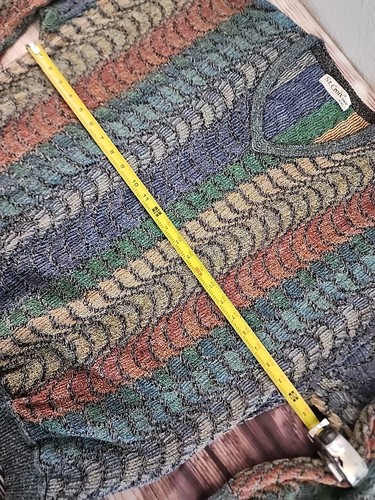 Vintage St Croix Shop Sweater XXL 2XL Grandpa 3D Knit Cosby Biggie Smalls Stripe - Picture 5 of 8