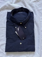 NWT Nautica Navy Button Down Shirt XL 100 Cotton