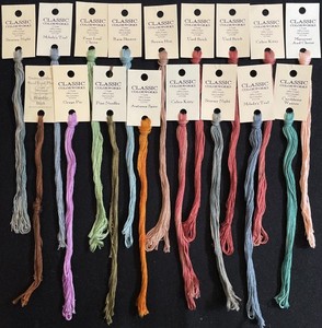 17xNeedlepoint/Embroidery THREAD CLASSIC  COLORWORKS Hand dyed 6 ply Floss-WA275