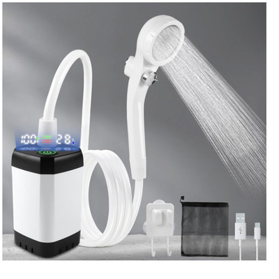 Campingdusche Akku tragbar mit Duschschlauch und Wasserpumpe 6000mAh für Garten