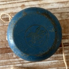 Vintage Wooden Yo-Yo Blue  Red with String Classic Toy