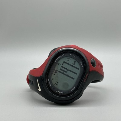 Nike Triax Fury Mens Watch 48mm Gray Digital 50 Lap Black Red